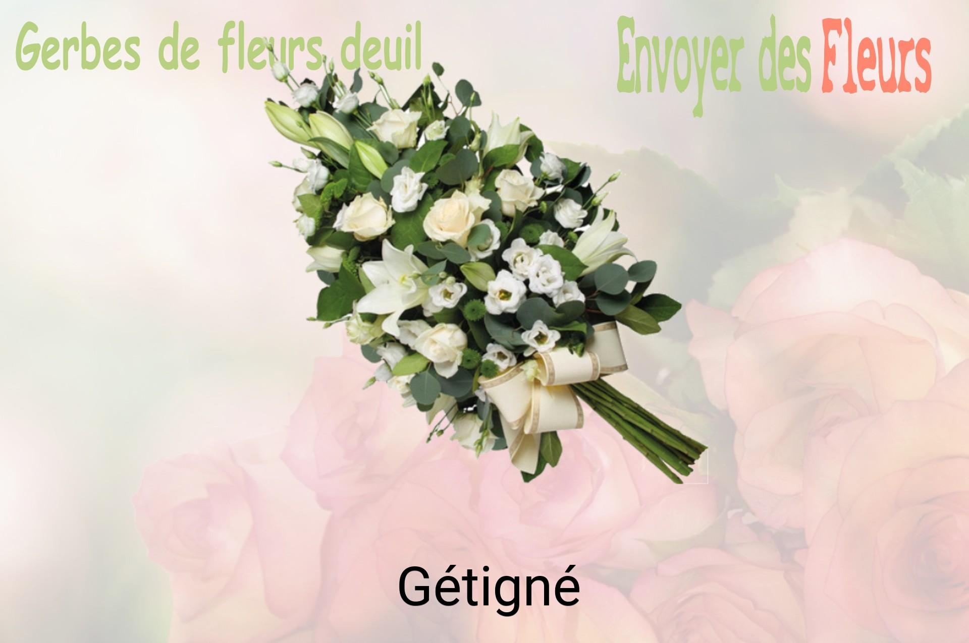 Gerbe de fleurs de deuil livrée à Gétigné